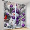 2 Pieces Festive Christmas Bell Digital Print Curtains Polyester Material for Living Room Kitchen Bedroom Study Dining Room Home