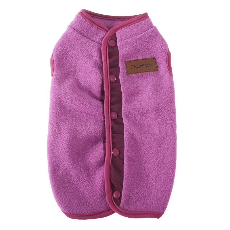 

Warm Dog Clothes Winter Fleece Costume Suit For Dog Clothing Button Vest Jacket Coats For Small Dogs French Bulldog Dachshund XS XS фіолетовий