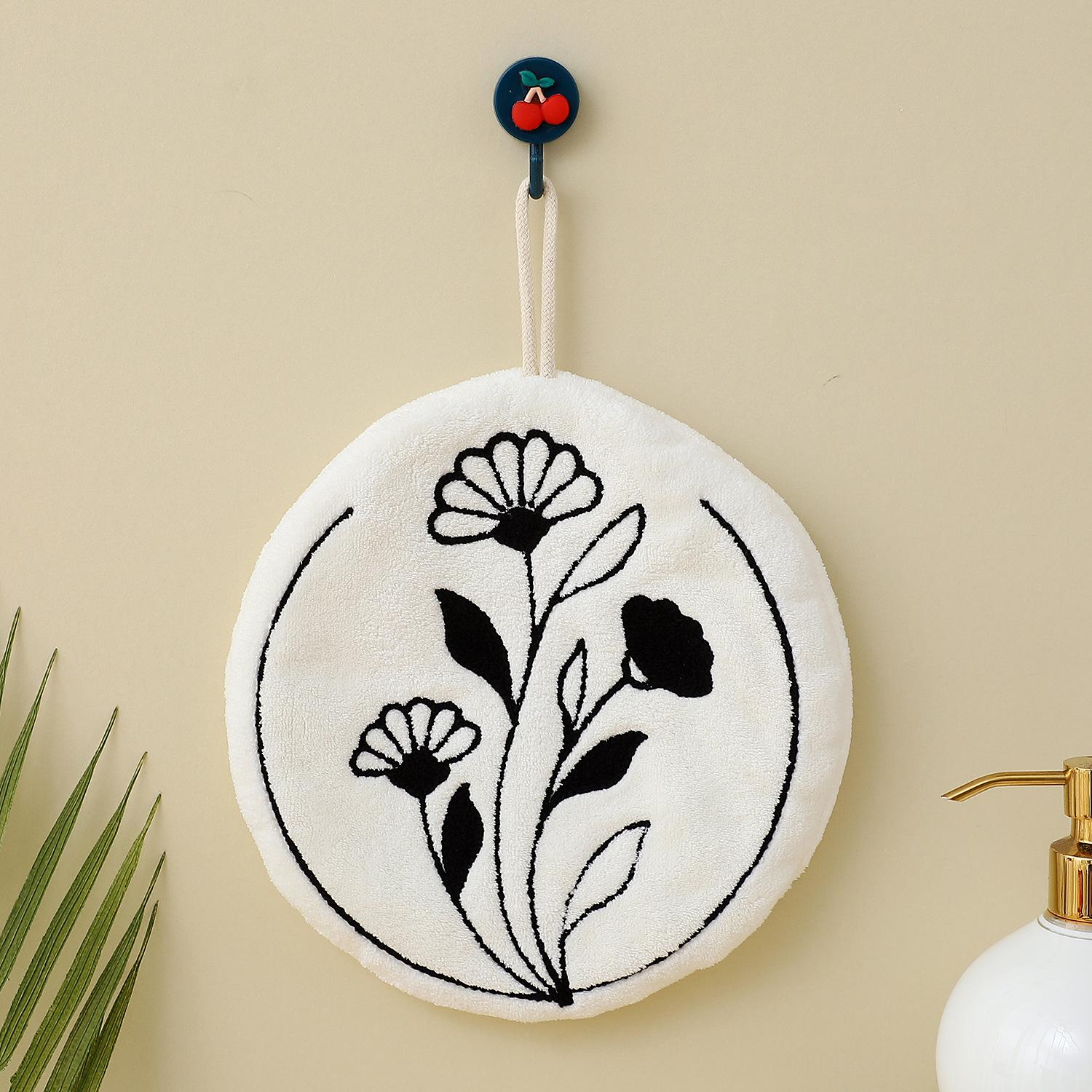 

Подвесное полотенце для рук из кораллового флиса в китайском стиле - Впитывающее, не оставляющее ворсинок, утолщенное для кухни и ванной 24x24 cm