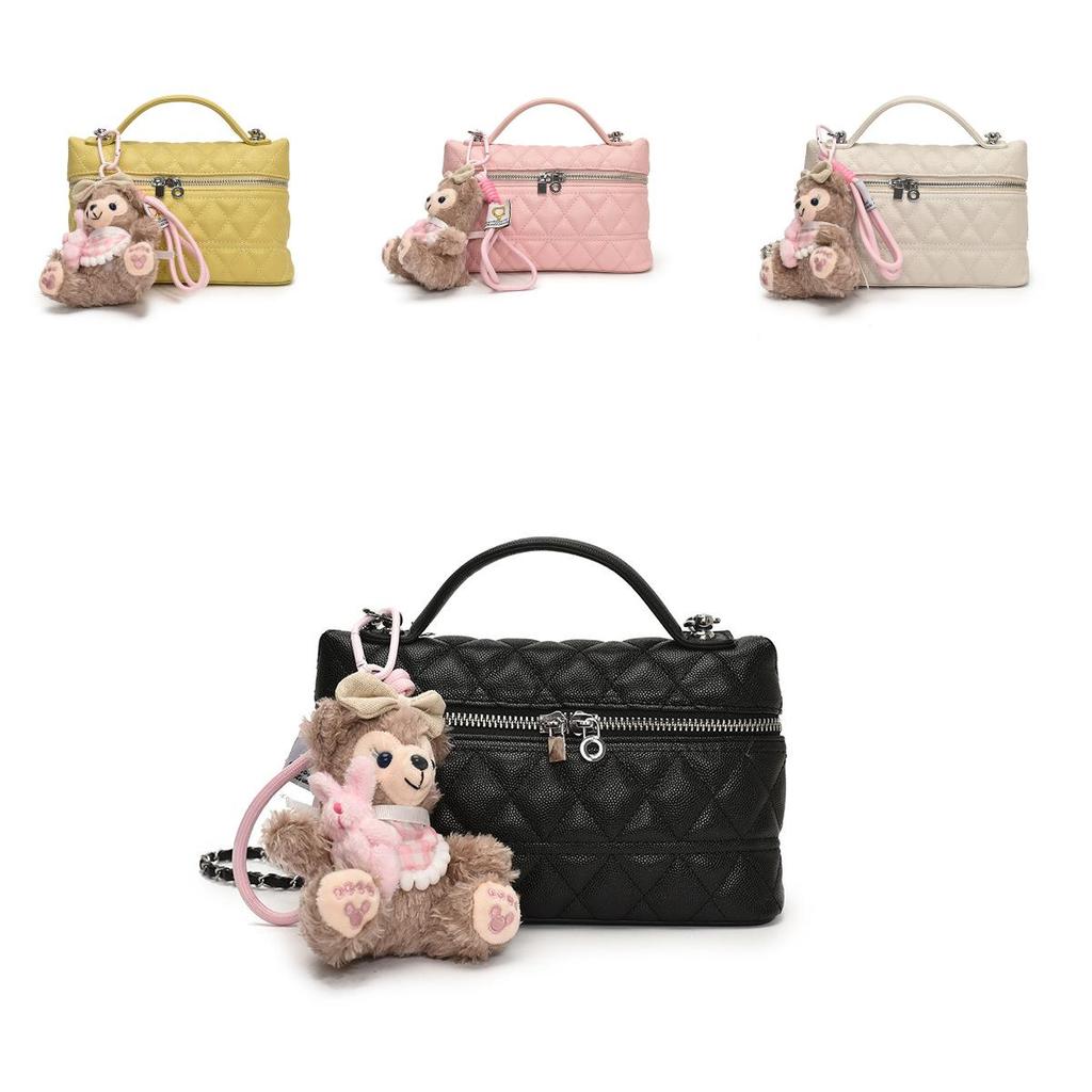 Modern Duffy Pendant Grid Texture Pu Handbag For Urban Daily Use