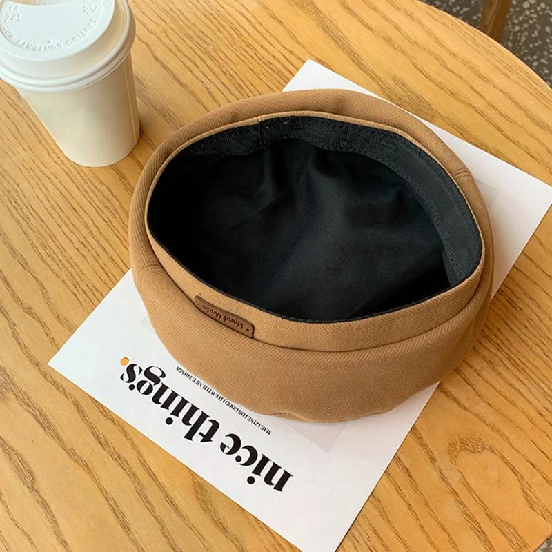 Retro Solid Color Beret Hat For Women Autumn Spring British Style Cotton Octagonal Newsboy Cap All-match Painter Artist Hats