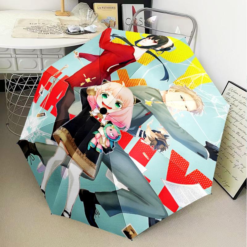 Fantasy Adventure Anya Umbrella Folding Umbrella, Automatic Umbrella 8-Frame for Travel, Camping Use Gift for Halloween Christmas