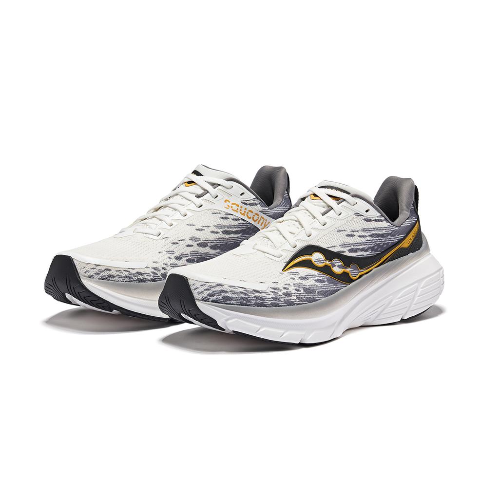 SAUCONY Průvodce 17 Stabilita Pohodlné odpružení Běžecký trénink Nízký svršek Boty na dlouhé vzdálenosti Unisex tenisky Bílá Šedá Černá S20936-500