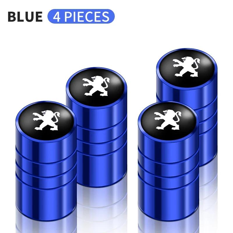 2026 Hot Car Sticker Aluminum Alloy 4Pcs/Set Car Metal Wheel Tire Valve Caps Dust Capwith For Peugeot 407 508 2008 5008 3008 206