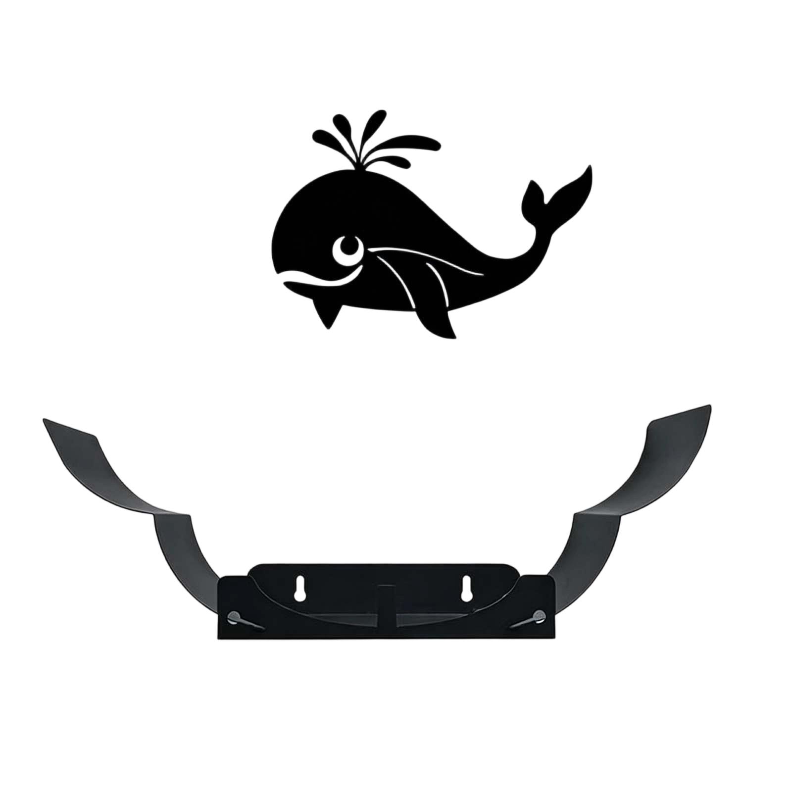 Wall Mount Towel Holder, Wrought Large Capacity Decorative for Kitchen and Bathroom чёрный