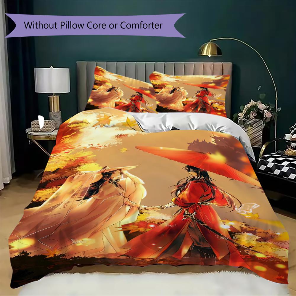 1PC Heaven Official's Blessing Bedding Quilt Set Quilt Cover Pillowcase Home Decoration  Gift (1 * duvet cover + 2 * pillowcase, without core)A2