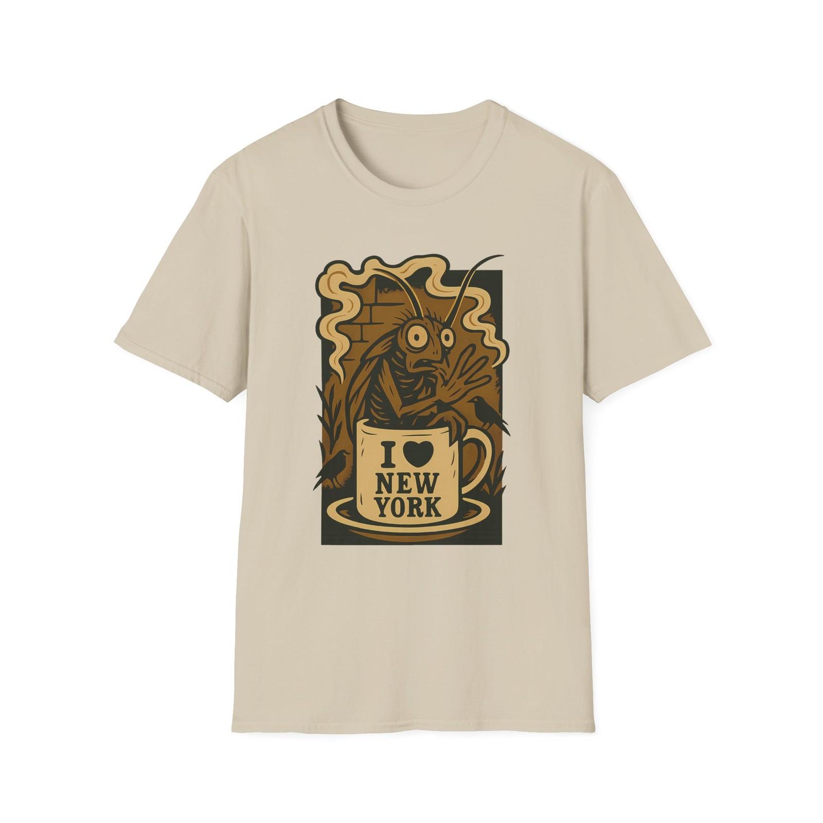 Unisex Softstyle NYC Roach in Coffee Cup T-Shirt Mens Womens Tees Top - Urban, Funny 3XL