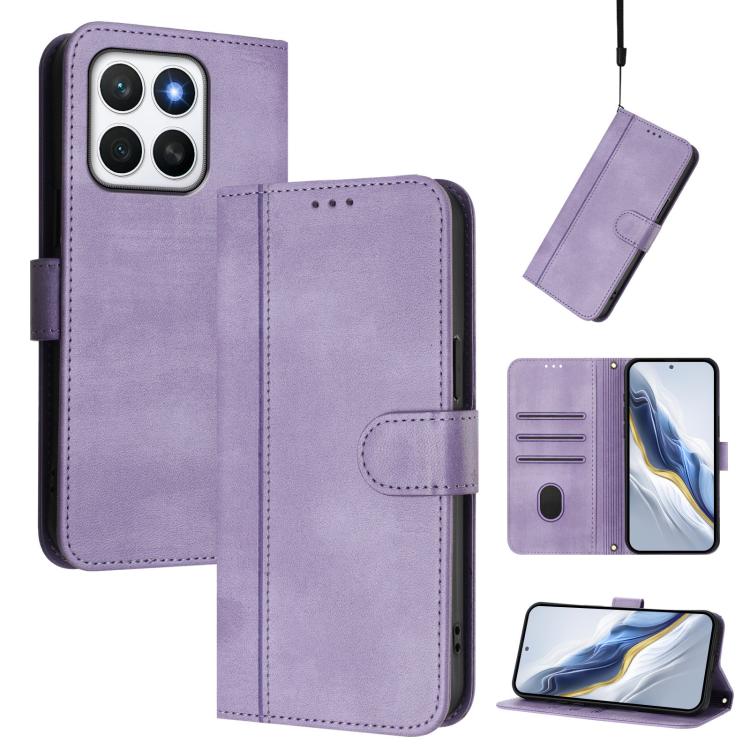 Linien-Spleißschnalle Retro Leder Handyhülle