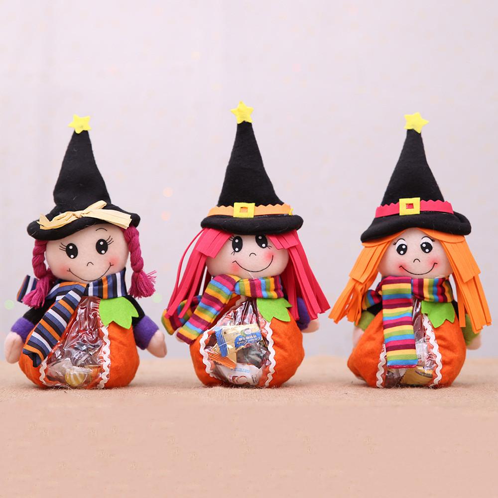 Festive Halloween Pumpkin Candy Gift Bags Transparent Fabric Bags For Children Party Decorations