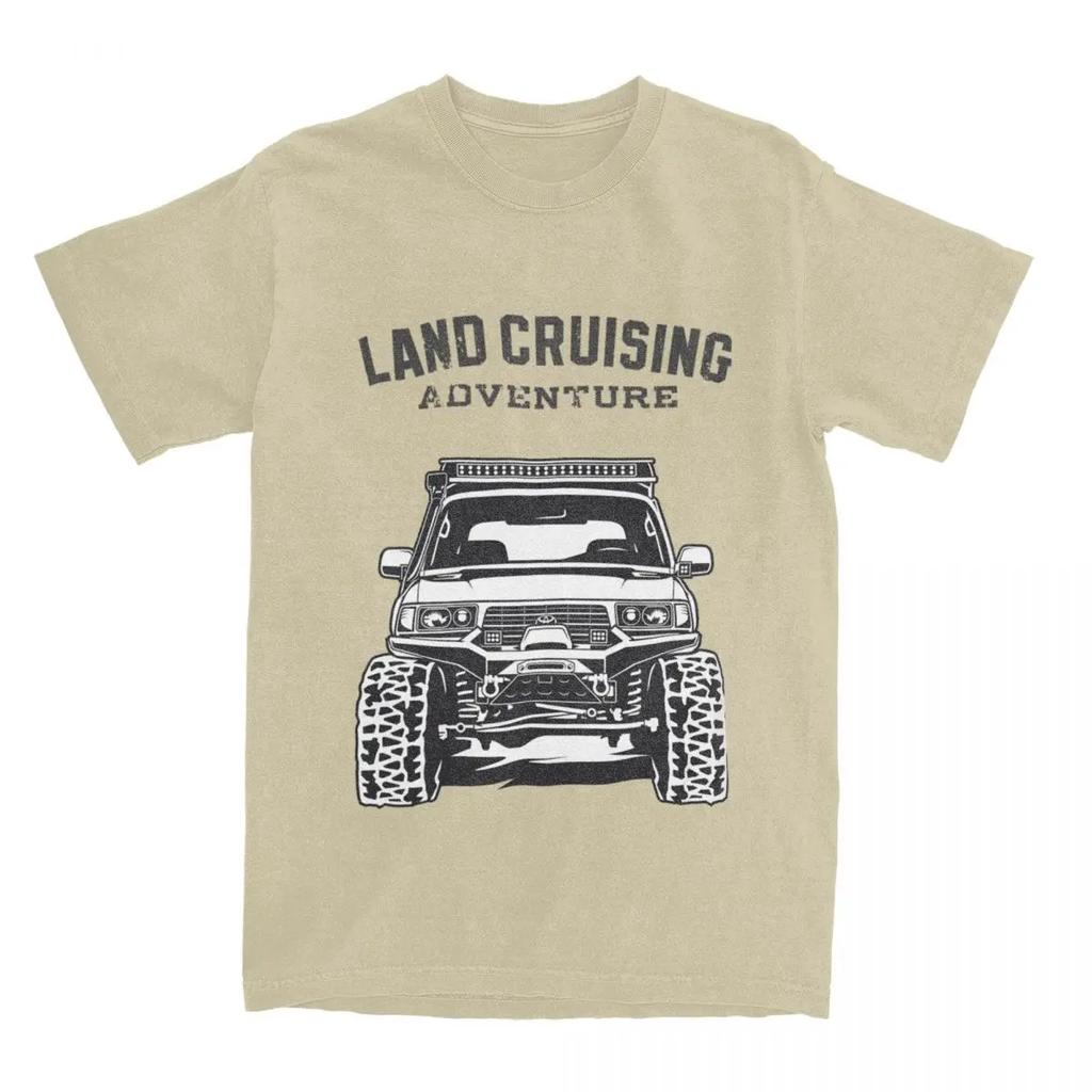 Vintage Landcruising Adventure Land Cruiser 80 Off Road T-Shirts Men Pure  FJ80 Off-road Car Tee Shirt Graphic Clothing
