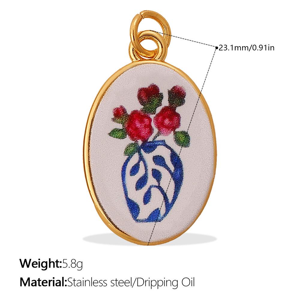 Fashion Enamel Round Brand Pendant Mama Strawberry Love Shape Exquisite Small Pendant