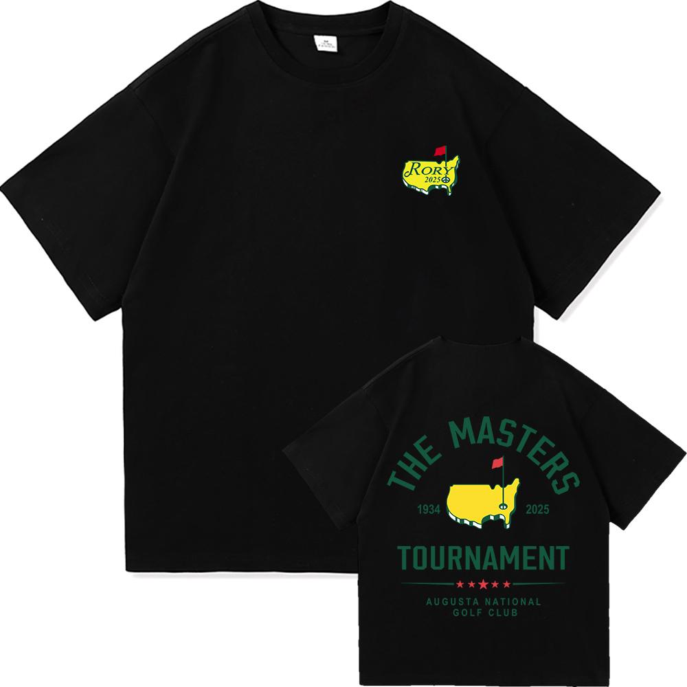 2025 Summer Rory Mcilroy Master Retro Mens Fashion and Leisure Retro Harajuku Highquality Loose Clothes Cotton Tshirt