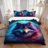 3pcs Wolf Galaxy Art Duvet Cover Set - Includes 1 Duvet Cover and 2 Pillowcases, No Quilt Core, All-Season Home Decor Yy251111014