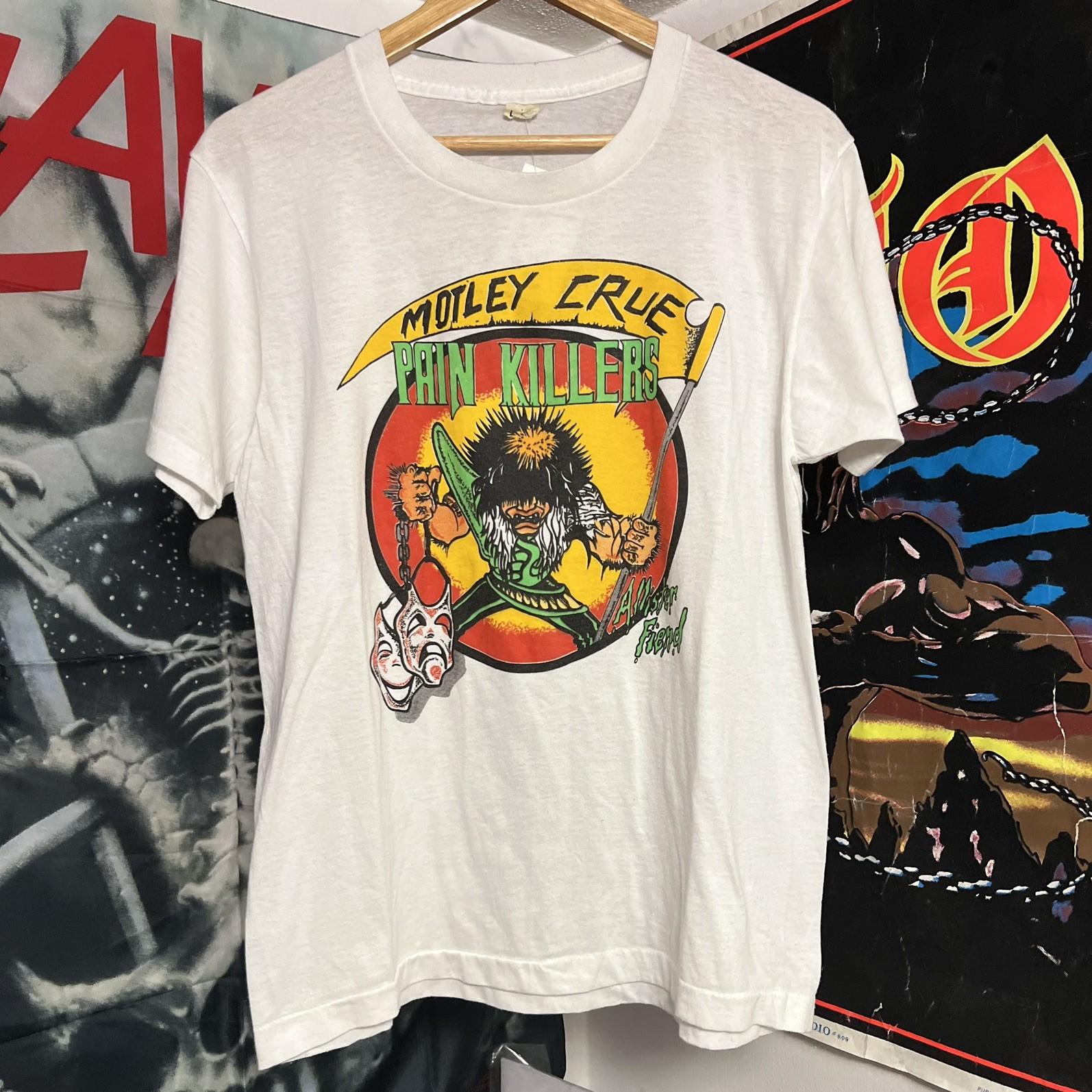 Винтажная футболка Motley Crue 1980-х годов Allister Fiend Pain Killers Редкий цвет Размер M/L XXXL