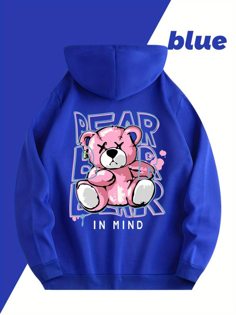 2025 Neue Herbst Herrenmode Bär Gedruckt Weicher und Bequemer Hoodie Outdoor Vielseitige Streetstyle Kleidung