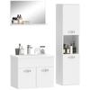 4 Piece Wall Mounted Bathroom Furniture Set With Mirror Vanity Unit Basin And Tall Cabinet White