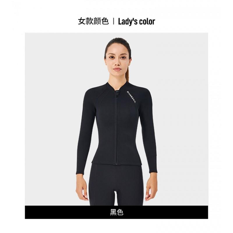 2MM Diving Suit Men's Split Top Long-sleeved Thick Women's Cold-proof Warm Swimming Snorkeling Surfing Wet