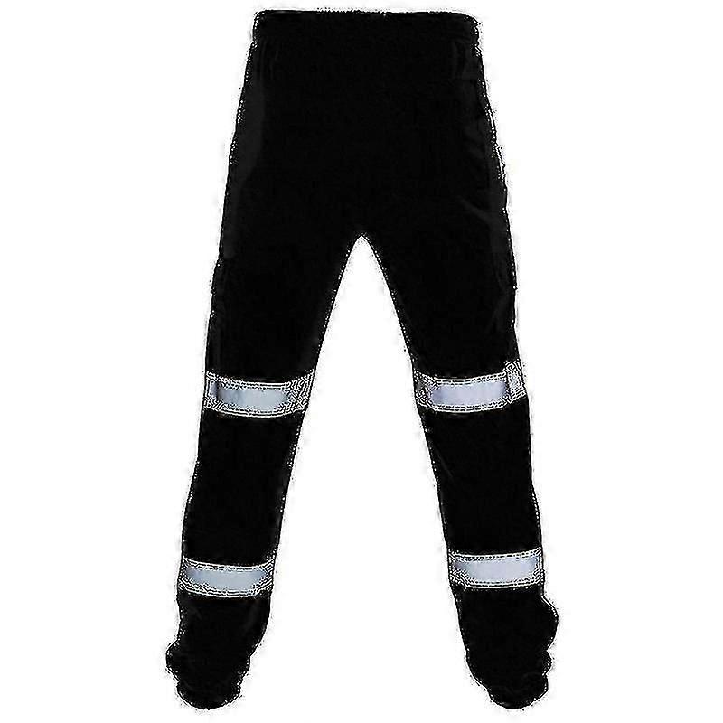 Work trousers safety high visibility elastic waist adults