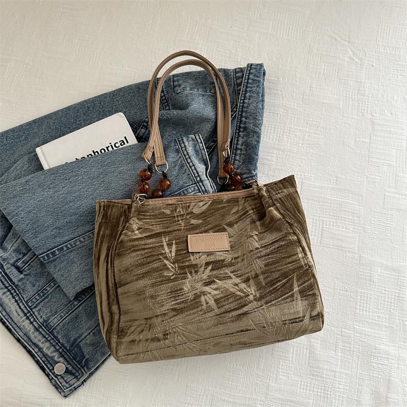 Trendy Large Capacity Canvas Tote Bag 2024 Summer New Casual Shoulder Bag