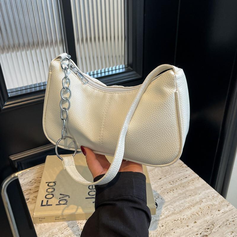 Stylish Summer Pu Leather Shoulder Bag For Women With Vintage Texture