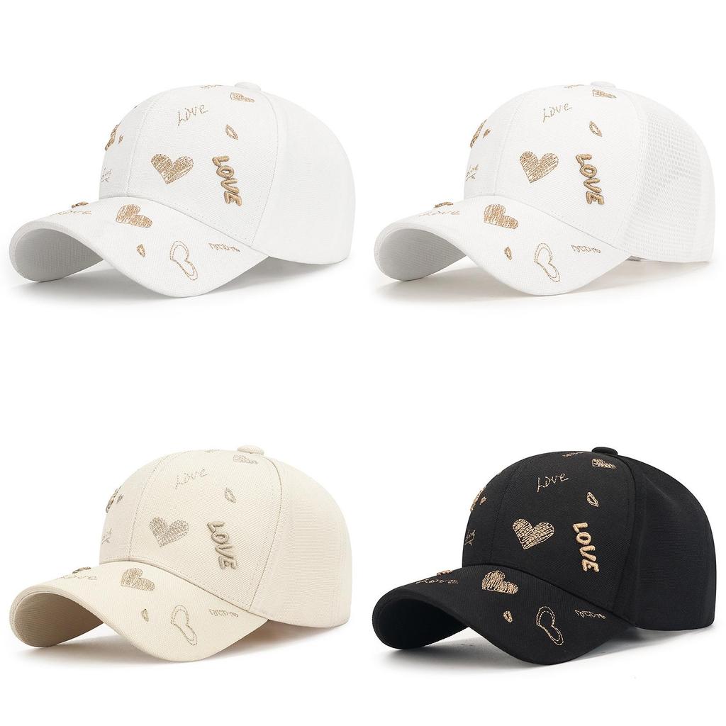 Love Heart Cap For Women With Breathable Polyester Material Sun Protection Casual Summer Hat