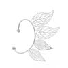 Hollow Four Leaf Non Pierced Ear Cuff Sparkly Inlaid No Hole Ear Wrap Plant Ear Jewelry for Women Fairy Party Decor
