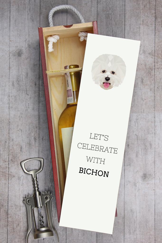 Bichon Frise, Tenerife Dog - Geometryczne Pudełko Ze Zdjęciem I Napisem Na Wino Marki Art-Dog
