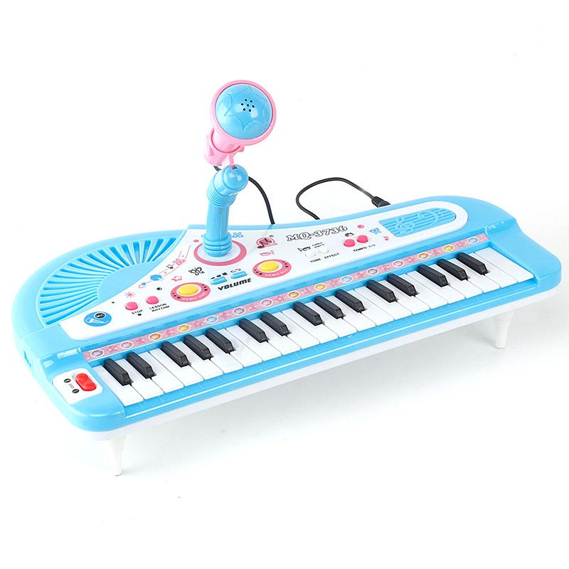 Multifunction Kids 37 Keys Electronic Piano Music Toy Recharged Mic Children Educational Keyboard