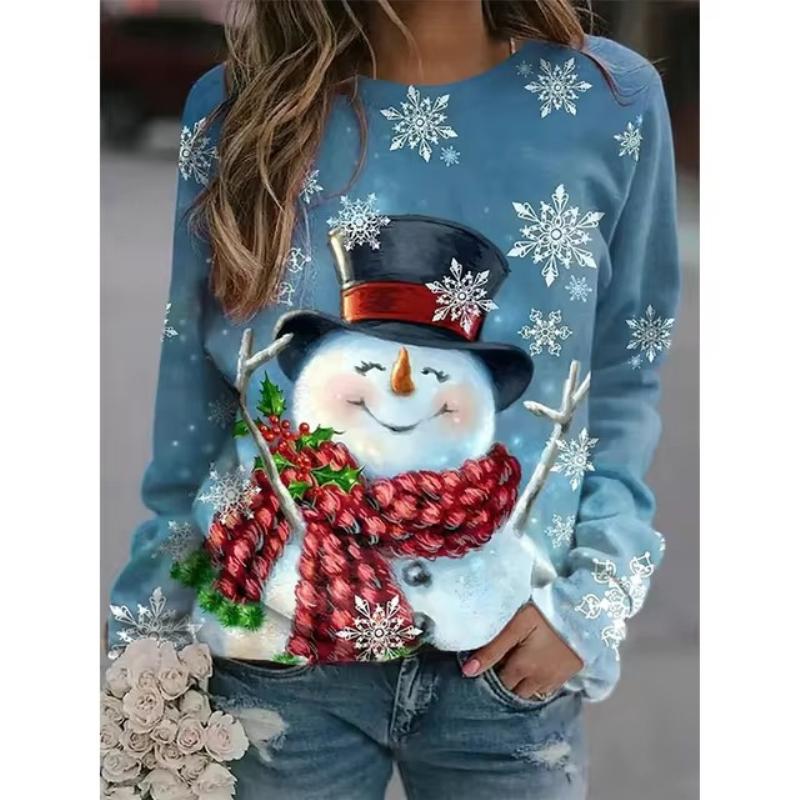 2024 Christmas Hoodie Snowman 3D Printed Sweatshirt for Men and Women Long Sleeve Hoodie Street Clothing Oversized Pullover Fash
