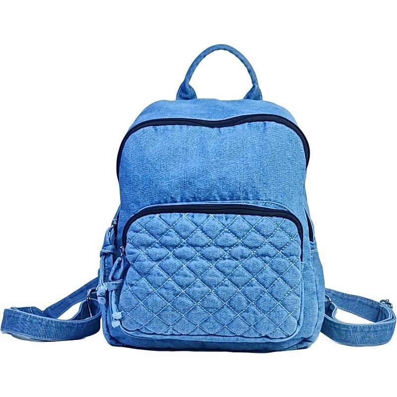 Schoolbag1011 new backpack women's denim wear-resistant fashion casual large capacity versatile travel backpack commuter schoolbag