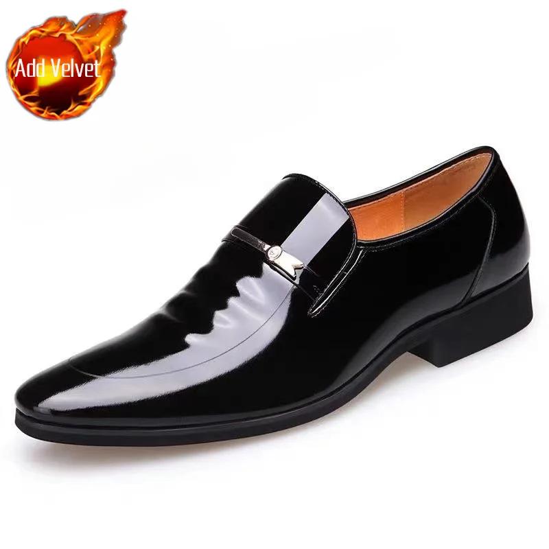 Bright Upper Men's Formal Shoes Patent Leather Spring Autumn Social Shoe Male Pointed Toe Gentleman New  Trend Party Style