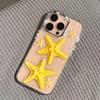 Sea Star Shell Phone Case for Apple 16promax Sparkling Pink Glitter for IPhone17 Transparent 15 Women's Fashion