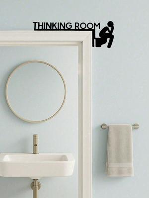 Funny Metal Thinking Sign Marble Bathroom Wall Decor Home Office Powder Room Housewarming Gift Trending Home Accessories