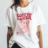 #26 Coffee Lover Cartoon Graphic, Graphic Print White T-Shirt, Unisex Fit, Coffe