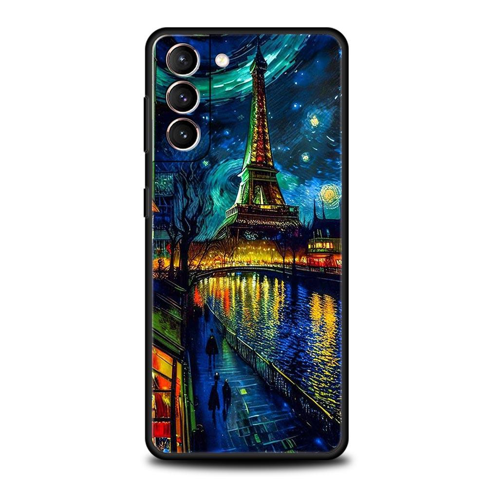 

Чехол для телефона Звездная ночь Ван Гога для Samsung Galaxy S24 S23 Ultra S22 S21 S20 FE 5G S10 S10E S9 Plus S8 Силиконовый Черный Чехол Samsung S8