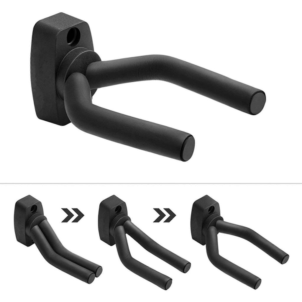 Guitar Wall Mount Hanger 4 Pack, Guitar Hanger Wall Hook Bracket Holder Stand Black Display with Screws - Easy To Install
