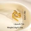European-American Geometric Gold-Plated Stainless Steel Open Ring for Women