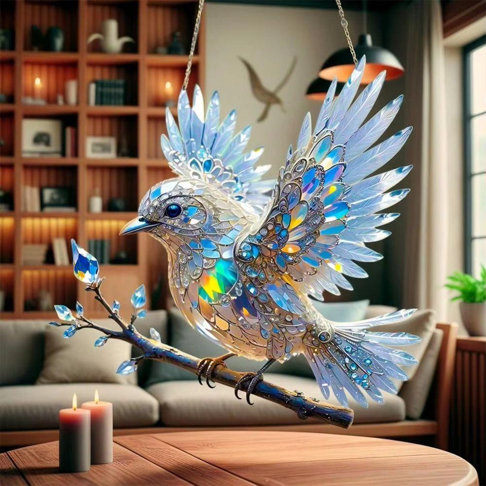 Acrylic Window Hanging Bird Sky Stained Bluebirds Suncatchers Bird Hangings Pendant  Balcony