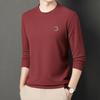 New Quality Men's Long-sleeved T-shirt Solid Color Round Neck Bottoming Shirt T-shirt Casual T-shirt Large Size Top Men's Autumn and Winter