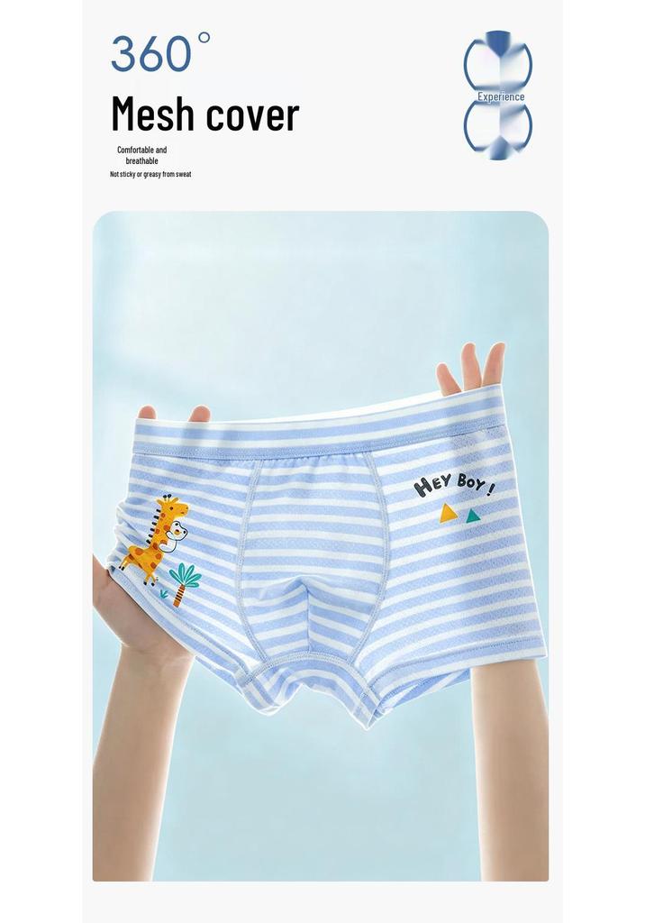 Ice Silk Boys' Boxer Briefs - Breathable, Antibacterial Mesh for Toddlers & Young Children