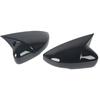 For VW Polo MK5 6R 6C 2009-2018 Side Mirror Cover Cap ABS Plastic Glossy Black/Carbon Look  Horn Style Exterior Car Accessories