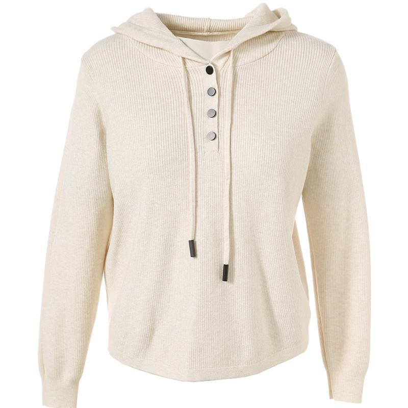 Betu Women s Hooded Button Knit Sweater L