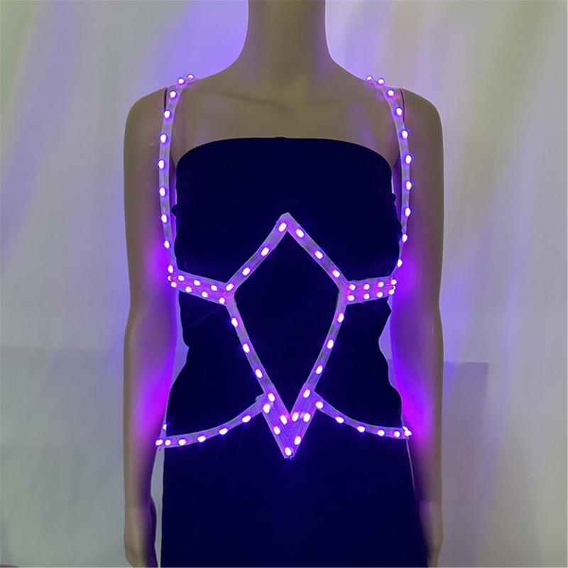 LED Kolorowy Świecący Gorset Cechy Jasne Światło Zmiana Rytmu Muzyki Na Występy Sceniczne Imprezy Zapewniający Wizualny Efekt