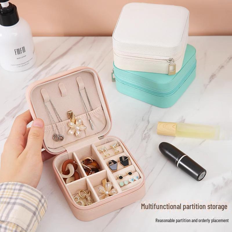 Compact Jewelry Storage Box for Earrings, Necklaces, and Rings: Small, Elegant, Mini Home Accessories Organizer