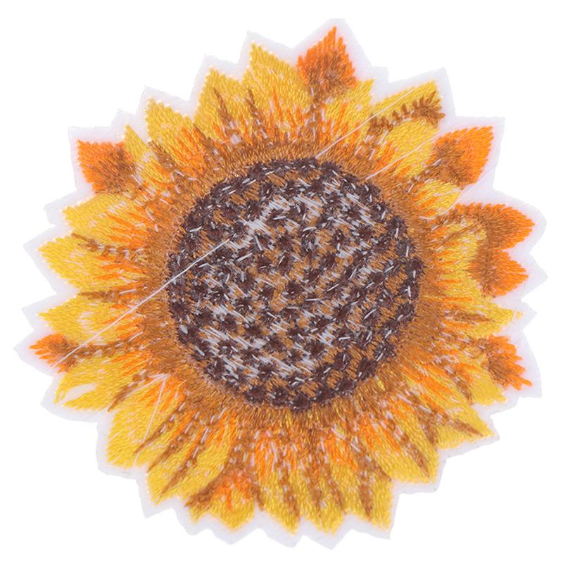 5 bucăți floarea soarelui cusut/calcat petice brodat pentru haine artizanale