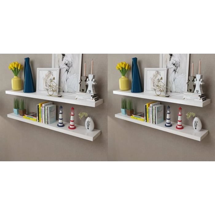 VidaXL Étagères murales 4 pcs Blanc 120 cm
