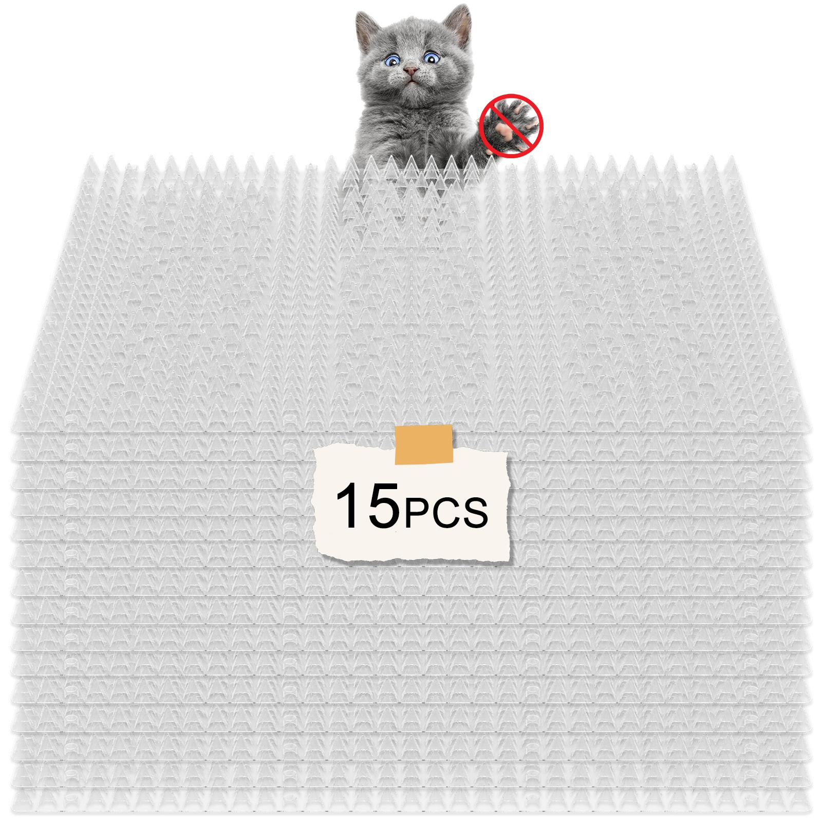 

15Pcs Plastic Cat Scat Mat Thicken with Spike Anti-Cat Thorn Mat Cat Repellent Mat for Plants Furniture Indoor Protects