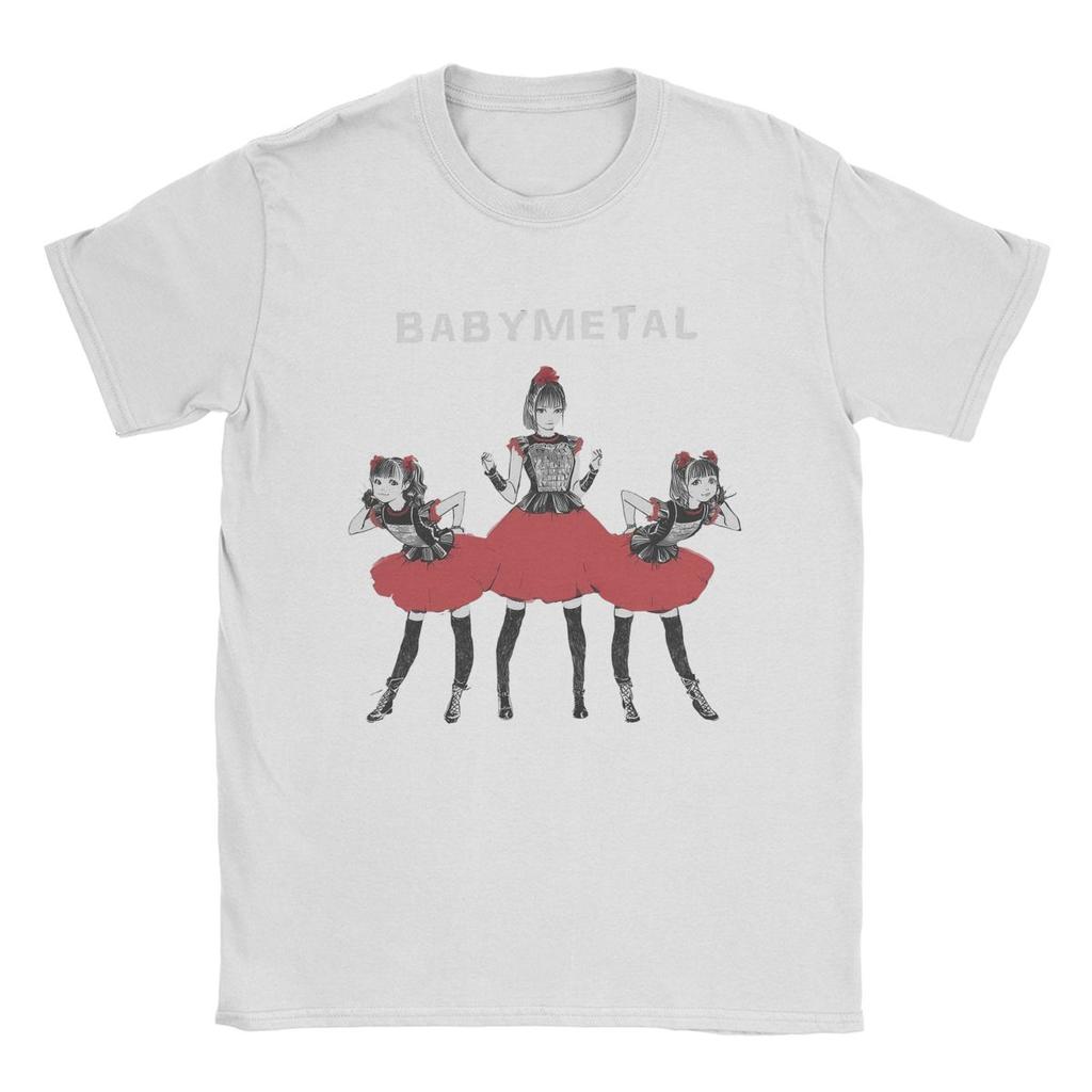 Men's T-Shirt Babymetal Band Vintage 100% Cotton Tees Short Sleeve T Shirt Round Neck Tops Plus Size
