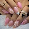 Le Fan Meijia 3D French Wearable Short Almond Flower False Nails