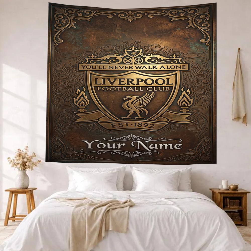 Liverpool Fc Custom Your Name Wall Decor Tapestry Art For Pet Memorial Birthdaywedding Party Backdrop Family Gift